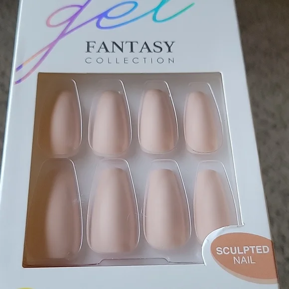 KISS Fantasy Gel Nude Matte Long Sculpted Press-On 💅 79955 KGFS01 - Picture 3 of 7